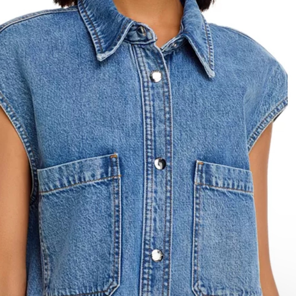 Frame Denim Light Blue Sleeveless Shirtdress